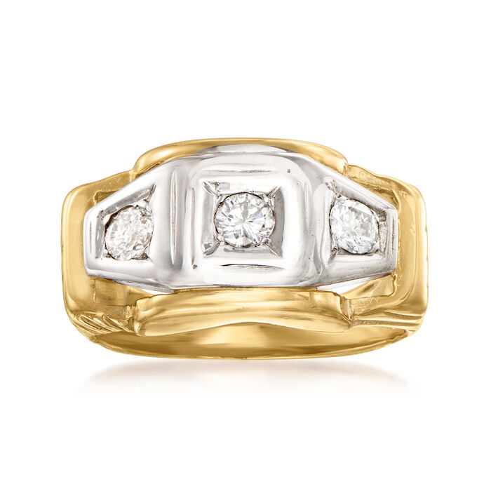 C. 1970 Vintage .45 ct. t.w. Diamond Ring in 14kt Two-Tone Gold