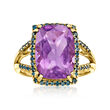 5.00 Carat Amethyst and .30 ct. t.w. Diamond Ring in 14kt Yellow Gold