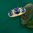 2.80 ct. t.w. Sapphire Ring with Diamond Accents in 14kt Yellow Gold