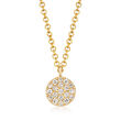 Gabriel Designs .10 ct. t.w. Diamond Circle Pendant Necklace in 14kt Yellow Gold