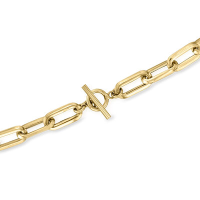 Italian 18kt Yellow Gold Paper Clip Link Necklace