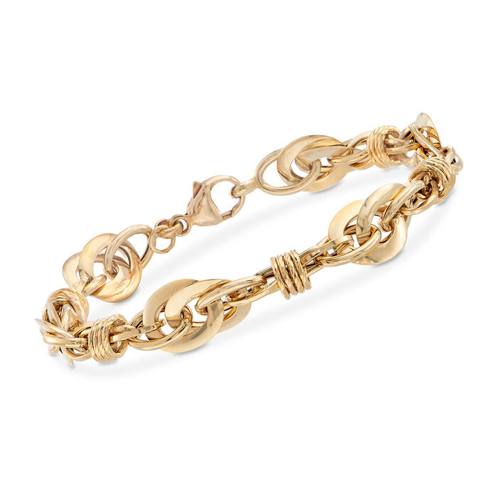 Italian 18kt Yellow Gold Circle and Oval Multi-Link Bracelet