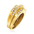 C. 1980 Vintage .75 ct. t.w. Diamond Section Ring in 18kt Yellow Gold