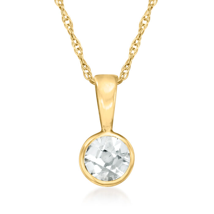 .20 Carat White Sapphire Pendant Necklace in 14kt Yellow Gold