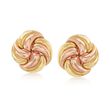 C. 1980 Vintage 18kt Yellow Gold Floral Swirl Clip-On Earrings