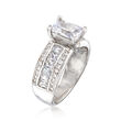 4.00 ct. t.w. CZ Rectangle Ring in Sterling Silver