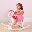 Baby-To-Kids Wooden Convertible Pink Rocking Horse