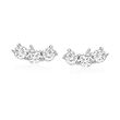 .31 ct. t.w. Diamond Curved Bar Stud Earrings in 14kt White Gold