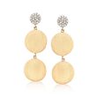 14kt Yellow Gold Triple Circle Drop Earrings with .10 ct. t.w. Diamonds