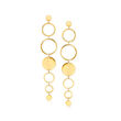 Italian 14kt Yellow Gold Multi-Circle Drop Earrings