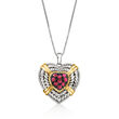 .30 ct. t.w. Ruby Heart Pendant Necklace in Two-Tone Sterling Silver
