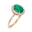 1.50 Carat Emerald and .24 ct. t.w. Diamond Ring in 14kt Yellow Gold