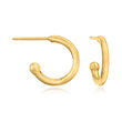 Lapis Hoop Drop Earrings in 14kt Yellow Gold