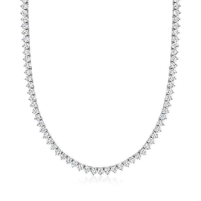 20.00 ct. t.w. CZ Tennis Necklace in Sterling Silver