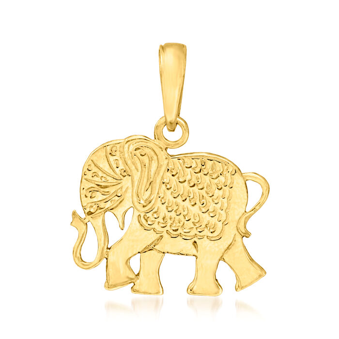 14kt Yellow Gold Elephant Pendant