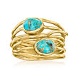 Turquoise Highway Ring in 18kt Gold Over Sterling