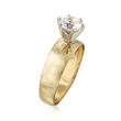 C. 1980 Vintage 1.00 Carat CZ Ring in 10kt Yellow Gold