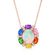 Le Vian &quot;Creme Brulee&quot; Neopolitan Opal Pendant Necklace with 1.10 ct. t.w. Multi-Gemstones and .17 ct. t.w. Nude Diamonds in 14kt Strawberry Gold