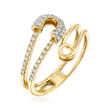 .23 ct. t.w. Diamond Safety Pin Bypass Ring in 14kt Yellow Gold