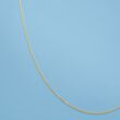Italian 1.3mm 18kt Yellow Gold Adjustable Slider Diamond-Cut Wheat Chain Necklace