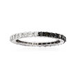 1.00 ct. t.w. Black and White Diamond Eternity Band in Sterling Silver