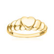 14kt Yellow Gold Ribbed Heart Ring