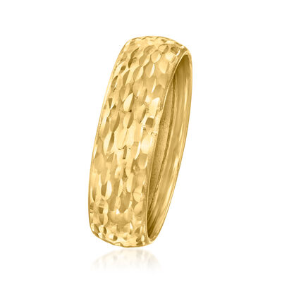 10kt Yellow Gold Groove-Pattern Ring