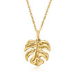 14kt Gold Monstera Leaf Pendant Necklace
