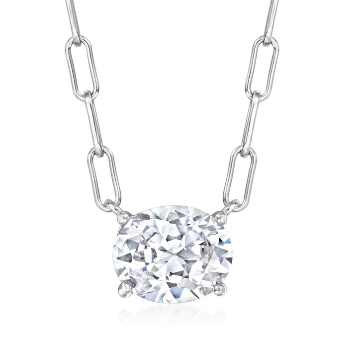 3.50 Carat CZ Paper Clip Link Necklace in Sterling Silver