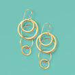 14kt Yellow Gold Multi-Circle Drop Earrings 