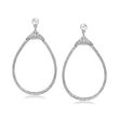ALOR &quot;Classique&quot; .10 ct. t.w. Diamond and Gray Stainless Steel Teardrop Earrings with 18kt White Gold