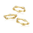 C. 1990 Vintage .50 ct. t.w. Diamond Ring Set: Three Bamboo Bands in 18kt Yellow Gold
