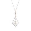 C. 1920 Vintage Cultured Seed Pearl and Diamond-Accented Pendant Necklace in Platinum and 14kt White Gold