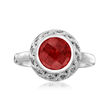 Andrea Candela &quot;Rioja&quot; 2.10 Carat Round Garnet Ring in Sterling Silver