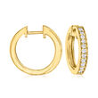 .25 ct. t.w. Diamond Milgrain Hoop Earrings  in 18kt Gold Over Sterling