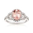 1.70 Carat Morganite and .50 ct. t.w. CZ Ring in Sterling Silver