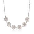 Gabriel Designs .25 ct. t.w. Diamond Six Circle Necklace in 14kt White Gold