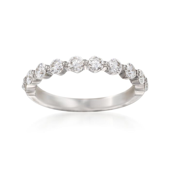 Henri Daussi .70 ct. t.w. Diamond Wedding Ring in 18kt White Gold ...