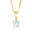 .20 Carat Aquamarine Pendant Necklace in 14kt Yellow Gold