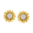 .25 ct. t.w. Diamond Sunflower Earrings in 14kt Yellow Gold