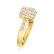 .90 ct. t.w. Champagne Diamond Rectangular Ring in 14kt Yellow Gold