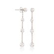 Mikimoto 4.5-6mm A+ Akoya Pearl Station Drop Earrings in 18kt White Gold