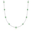 2.20 ct. t.w. Emerald Station Necklace in Sterling Silver