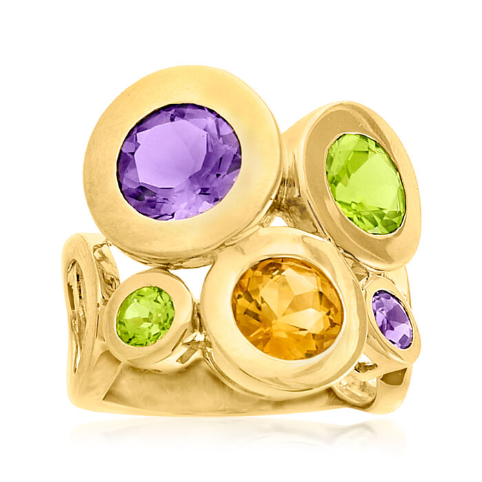4.90 ct. t.w. Multi-Gemstone Ring in 14kt Yellow Gold