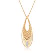 Roberto Coin &quot;Golden Gate&quot; Oval Pendant Necklace with Diamond Accents in 18kt Yellow Gold