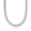 Italian Sterling Silver Curb-Link Mesh Necklace