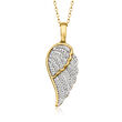 .15 ct. t.w. Diamond Wing Pendant Necklace in 18kt Gold Over Sterling