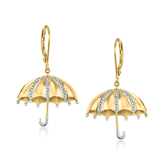 .15 ct. t.w. Diamond Umbrella Drop Earrings in 18kt Gold Over Sterling