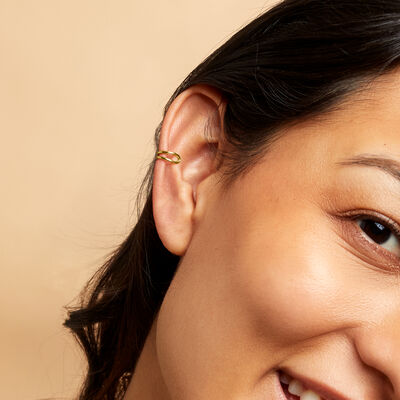 14kt Yellow Gold Two-Row Single Ear Cuff