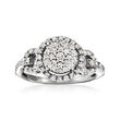 C. 1990 Vintage .65 ct. t.w. Diamond Cluster Ring in 14kt White Gold